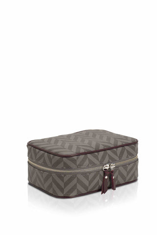 Elena at Anatolia canvas cosmetic bag in Grey/ Black/ Bordeaux , cosmetic bag - Misela, alimitlessworld