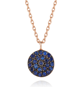 Sapphire Disc Necklace , Necklace - BYJADA, alimitlessworld
