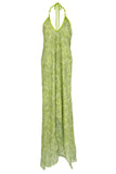 SCARF DRESS Green Sea Shimmer in silk , Dress - BEACH CANDY, alimitlessworld
 - 2