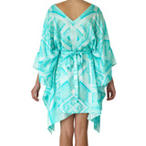 Oceanic Short Kaftan in turquoise , Kaftan - Sea Sage, alimitlessworld
 - 3