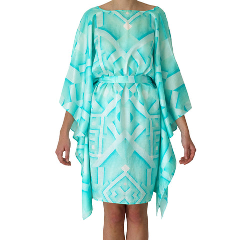 Oceanic Short Kaftan in turquoise , Kaftan - Sea Sage, alimitlessworld
 - 1