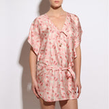 TUNICA STELLA IN PINK PEACOCK PRINTS SILK , Tunica - MY JEMMA, alimitlessworld
 - 1