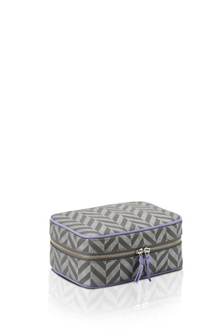 Elena at Anatolia Canvas Cosmetic bag in Silver Grey/ Lavender , cosmetic bag - Misela, alimitlessworld

