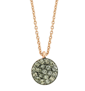 Rose gold emerald Mini Disc Necklace , Necklace - BYJADA, alimitlessworld

